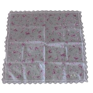 Nina Ricci NEW Pink Floral Lace Scarf handkerchief